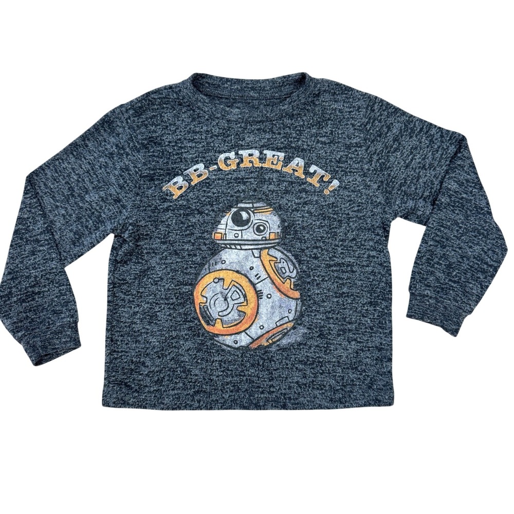 Star Wars BB-8 Mad Engine Boys Shirt 5T Grey Marled Long Sleeve BB-GREAT TGT3985